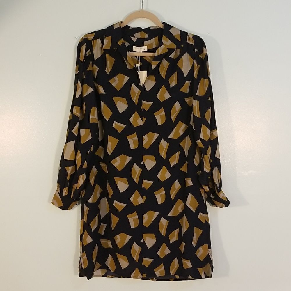 See U Soon, navy/mustard/grey dress. Size S/M.  NWT.